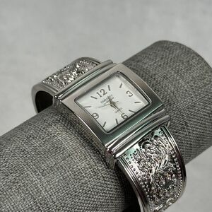 Embassy Gruen Watch Womens 30mm Square Filigree Cuff Western New Battery